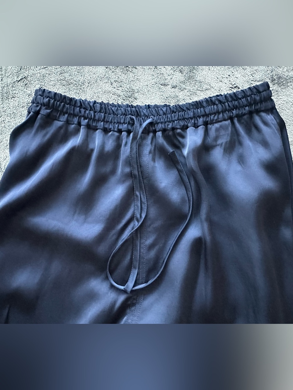 Rogue Navy Satin Asymmetric High Low Skirt IT 40 US 4-6 100% Viscose - Picture 5 of 15